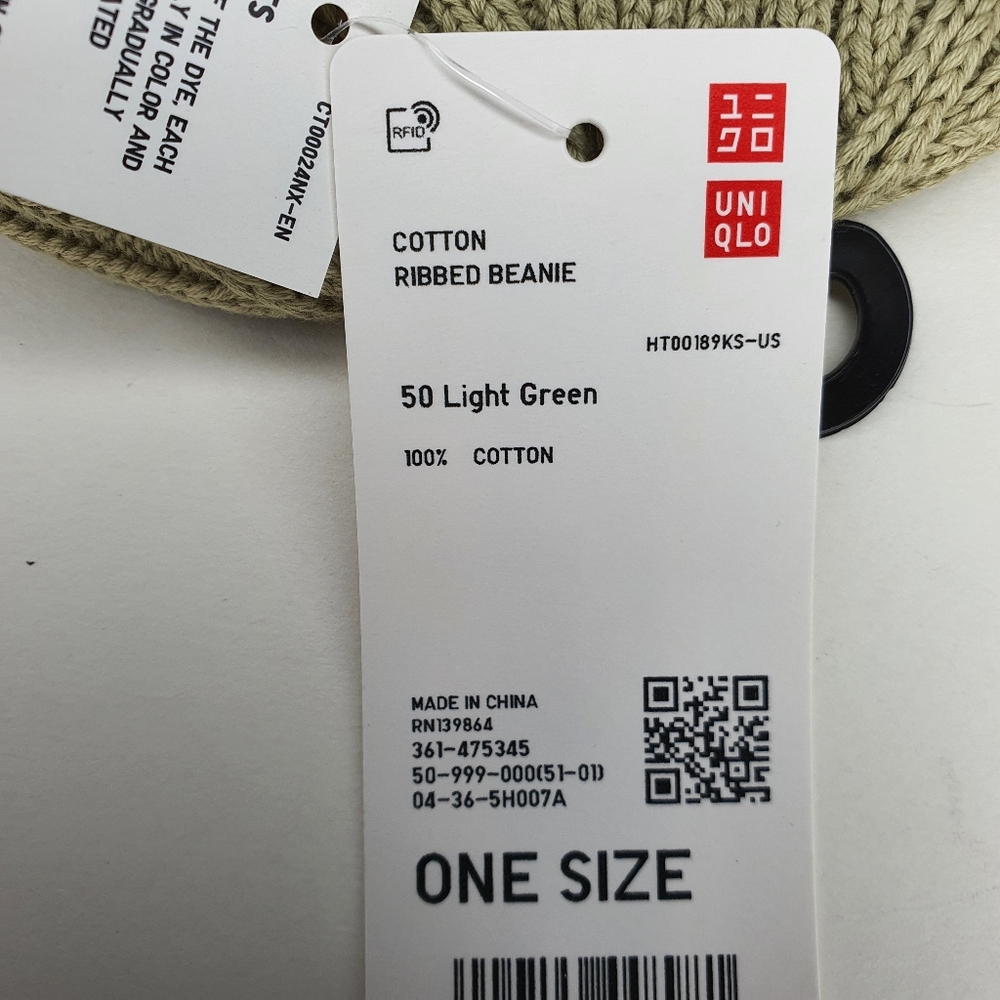 Uniqlo Light Green Ribbed Beanie NWT - Picture 4 of 4